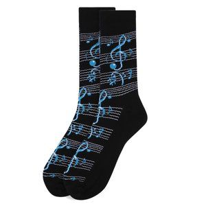 Men's Music Notes Novelty Socks Black